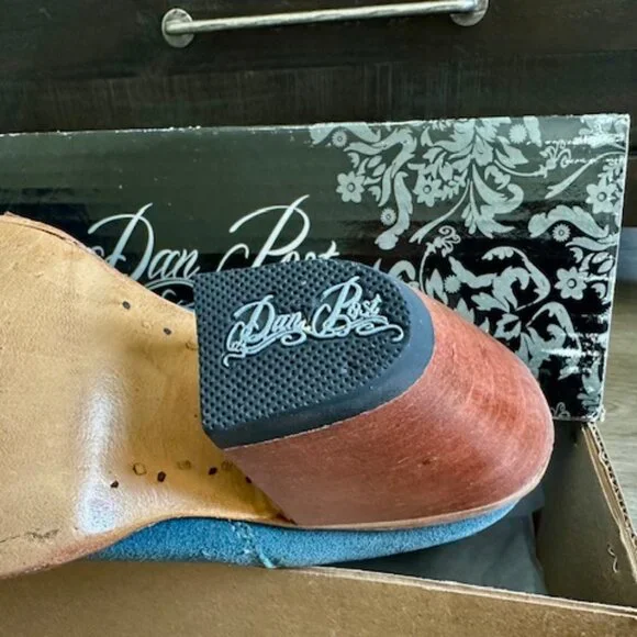 Dan Post Blue Suede / Studded Low Rise Western Style Boots - Picture 6 of 6